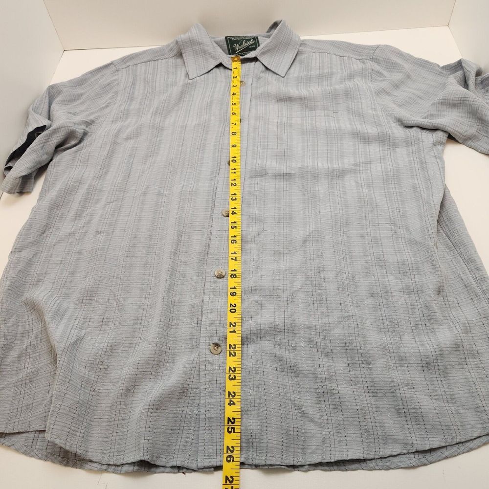 Woolrich Mens Button Down Size L Gray Short Sleeve Modal Breathable Shirt - Picture 10 of 10